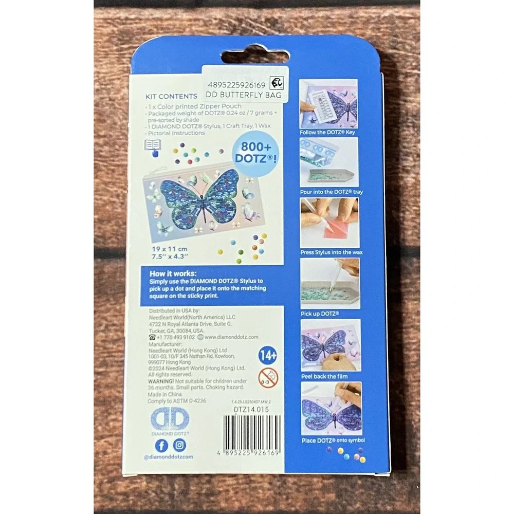 Diamond Dotz Butterfly Days Zipper Pouch Diamond Dotting Kit (7.5 inch 4.3 inch)